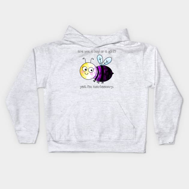 Yes non-beenary bzz Kids Hoodie by Art by Veya